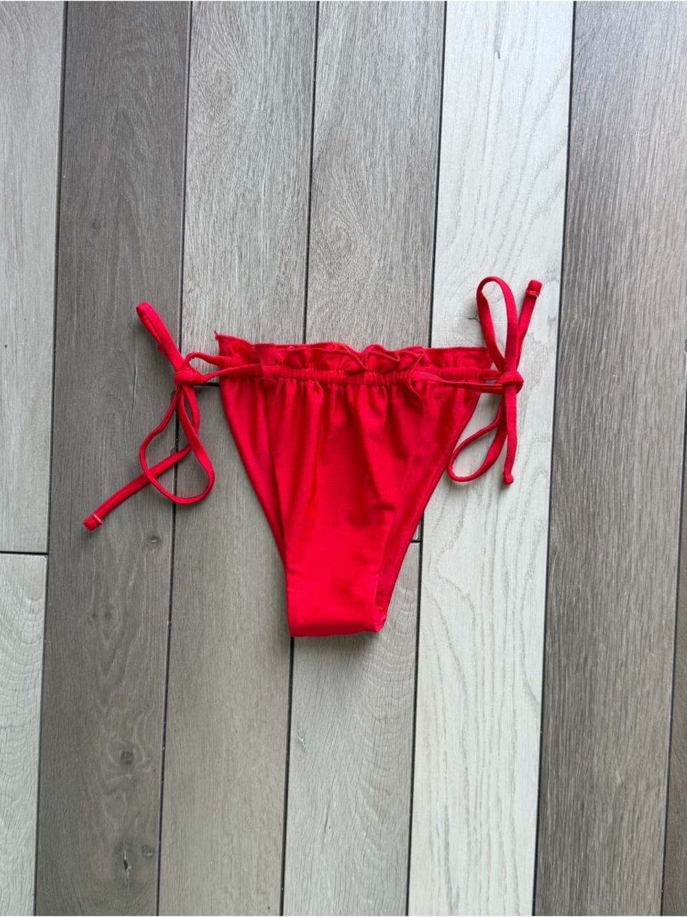 SEAMOLLY Red Tie-Side Bikini Bottom